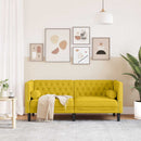 vidaXL 2 személyes sárga bársony Chesterfield kanapé hengerpárnákkal
