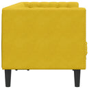vidaXL 2 személyes sárga bársony Chesterfield kanapé hengerpárnákkal