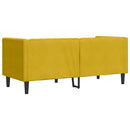 vidaXL 2 személyes sárga bársony Chesterfield kanapé hengerpárnákkal