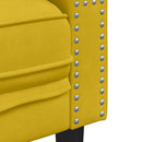 vidaXL 2 személyes sárga bársony Chesterfield kanapé hengerpárnákkal