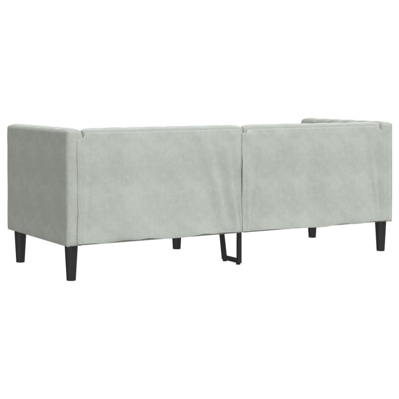 vidaXL 3 személyes világoszöld bársony Chesterfield kanapé párnákkal