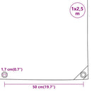 vidaXL szürke ponyva 1 x 2,5 m 650 g/m²