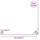 vidaXL szürke ponyva 2,5 x 4,5 m 650 g/m²