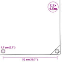 vidaXL fehér ponyva 2,5 x 4,5 m 650 g/m²