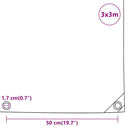 vidaXL antracitszürke ponyva 3 x 3 m 650 g/m²