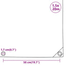 vidaXL antracitszürke ponyva 1,5 x 20 m 650 g/m²
