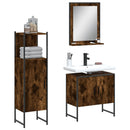 vidaXL 3 részes füstös tölgy szerelt fa fürdőszobai szekrényszett