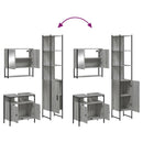 vidaXL 3 részes szürke sonoma színű szerelt fa fürdőszobai bútorszett