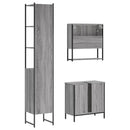 vidaXL 3 részes szürke sonoma színű szerelt fa fürdőszobai bútorszett