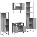 vidaXL 4 részes szürke sonoma színű szerelt fa fürdőszobai bútorszett