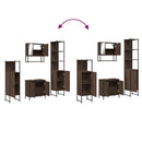 vidaXL 4 részes barna tölgy színű szerelt fa fürdőszobai bútorszett