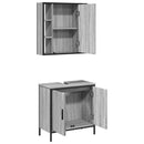 vidaXL 2 részes szürke sonoma színű szerelt fa fürdőszobai bútorszett