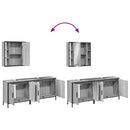 vidaXL 3 részes szürke sonoma szerelt fa fürdőszoba szekrényszett