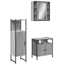 vidaXL 3 részes szürke sonoma szerelt fa fürdőszoba szekrényszett