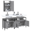 vidaXL 3 részes szürke sonoma színű szerelt fa fürdőszobai bútorszett