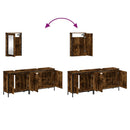 vidaXL 3 részes füstös tölgy színű szerelt fa fürdőszobai bútorszett