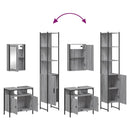 vidaXL 3 részes szürke sonoma színű szerelt fa fürdőszobai bútorszett