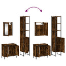 vidaXL 3 részes füstös tölgy színű szerelt fa fürdőszobai bútorszett