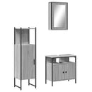 vidaXL 3 részes szürke sonoma színű szerelt fa fürdőszobai bútorszett