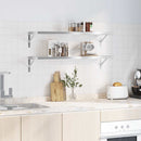 vidaXL 2 db ezüstszínű rozsdamentes acél fali polc 100 x 30 cm