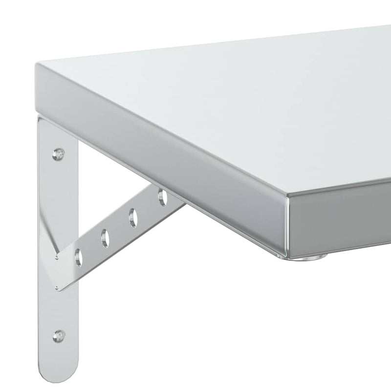 vidaXL 2 db ezüstszínű rozsdamentes acél fali polc 100 x 30 cm