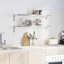vidaXL 2 db ezüstszínű rozsdamentes acél fali polc 100 x 23,5 cm