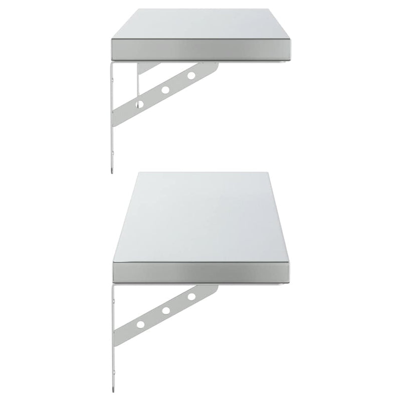 vidaXL 2 db ezüstszínű rozsdamentes acél fali polc 100 x 23,5 cm