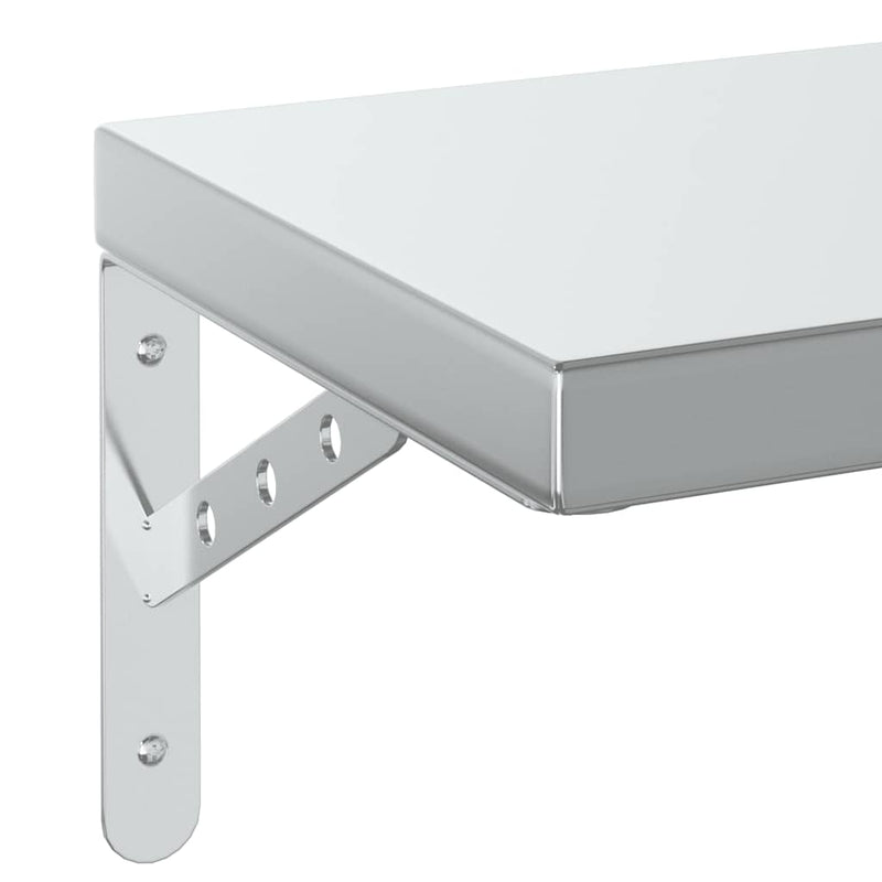 vidaXL 2 db ezüstszínű rozsdamentes acél fali polc 100 x 23,5 cm
