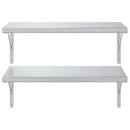 vidaXL 2 db ezüstszínű rozsdamentes acél fali polc 75 x 40 cm