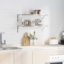 vidaXL 2 db ezüstszínű rozsdamentes acél fali polc 75 x 30 cm