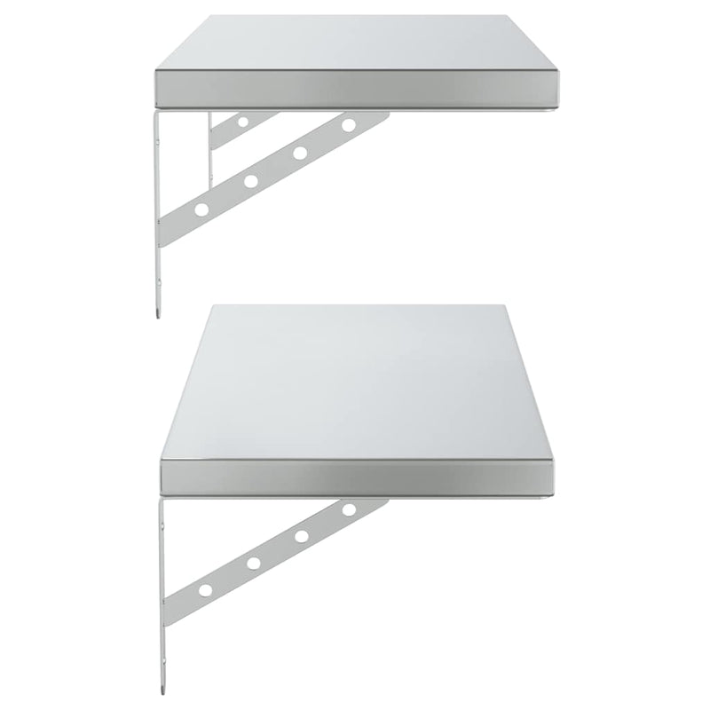 vidaXL 2 db ezüstszínű rozsdamentes acél fali polc 75 x 30 cm