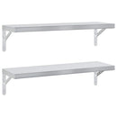 vidaXL 2 db ezüstszínű rozsdamentes acél fali polc 75 x 23,5 cm