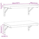 vidaXL 2 db ezüstszínű rozsdamentes acél fali polc 50 x 30 cm