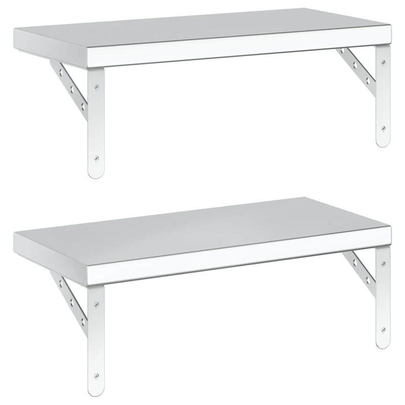 vidaXL 2 db ezüstszínű rozsdamentes acél fali polc 50 x 23,5 cm
