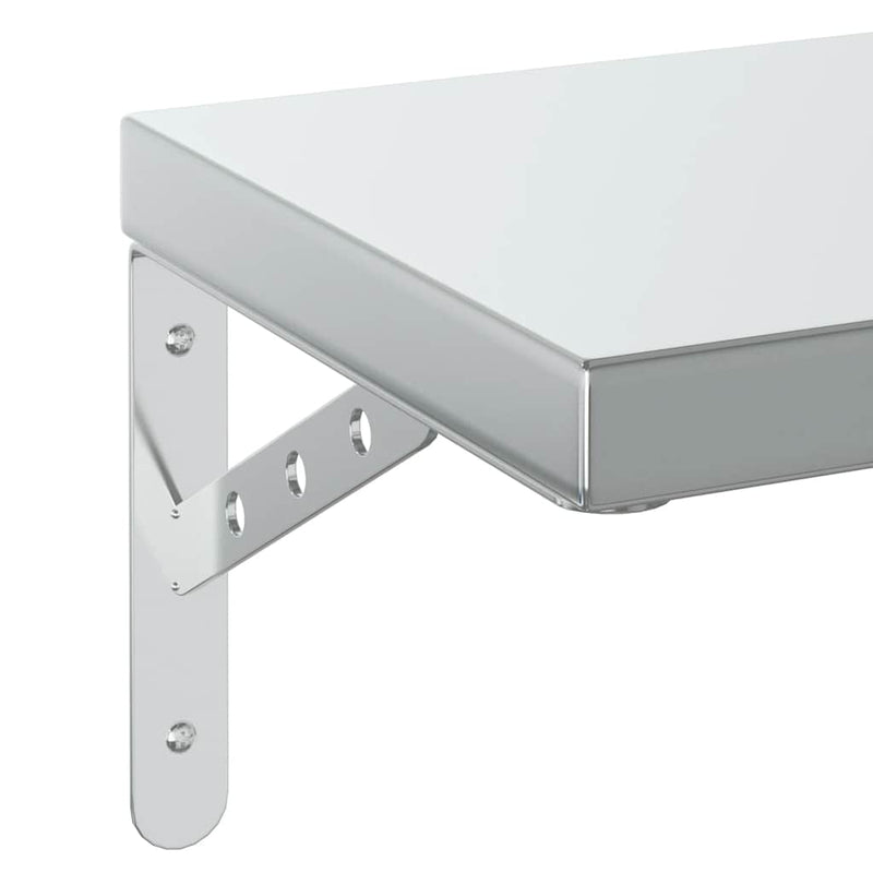vidaXL 2 db ezüstszínű rozsdamentes acél fali polc 50 x 23,5 cm