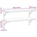 vidaXL 2 db fekete rozsdamentes acél fali polc 100 x 40 cm