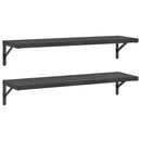 vidaXL 2 db fekete rozsdamentes acél fali polc 100 x 30 cm