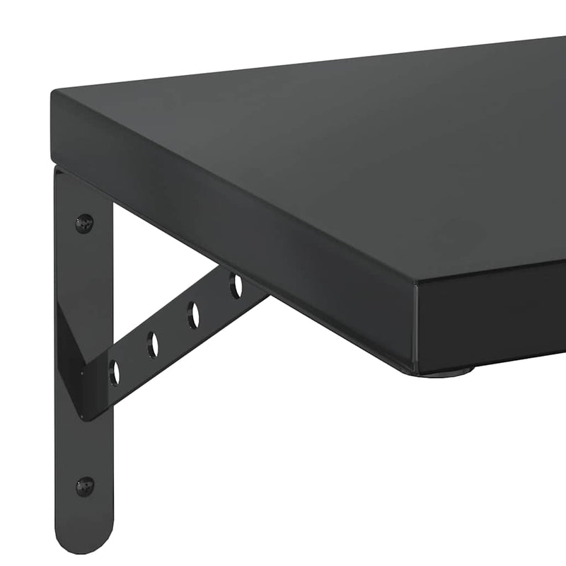 vidaXL 2 db fekete rozsdamentes acél fali polc 100 x 30 cm