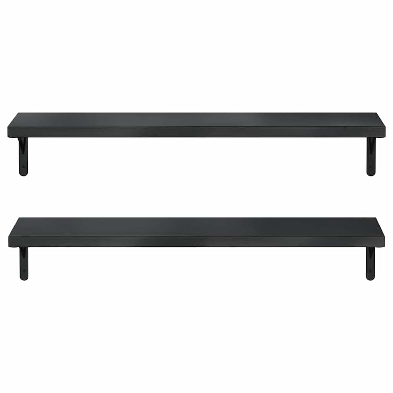vidaXL 2 db fekete rozsdamentes acél fali polc 100 x 23,5 cm