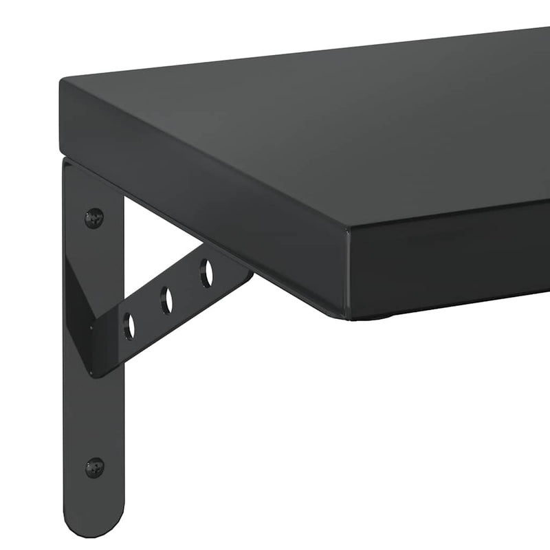 vidaXL 2 db fekete rozsdamentes acél fali polc 100 x 23,5 cm