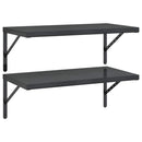 vidaXL 2 db fekete rozsdamentes acél fali polc 75 x 40 cm