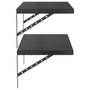 vidaXL 2 db fekete rozsdamentes acél fali polc 75 x 40 cm