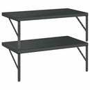 vidaXL 2 db fekete rozsdamentes acél fali polc 75 x 40 cm