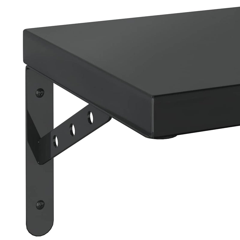 vidaXL 2 db fekete rozsdamentes acél fali polc 75 x 23,5 cm