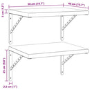vidaXL 2 db fekete rozsdamentes acél fali polc 50 x 40 cm