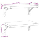 vidaXL 2 db fekete rozsdamentes acél fali polc 50 x 30 cm