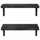 vidaXL 2 db fekete rozsdamentes acél fali polc 50 x 23,5 cm