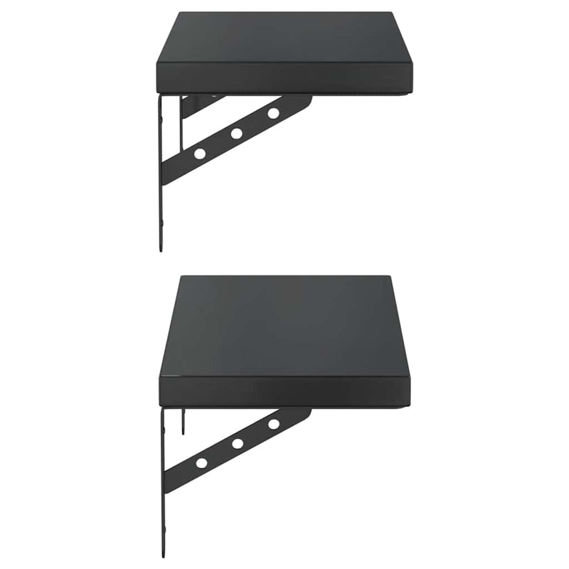 vidaXL 2 db fekete rozsdamentes acél fali polc 50 x 23,5 cm
