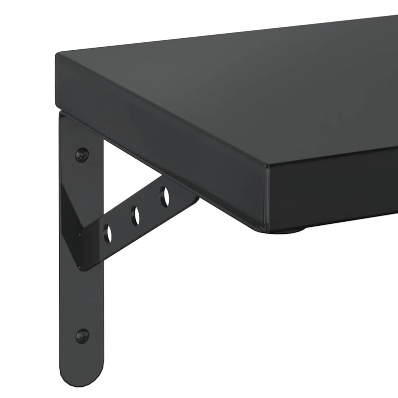 vidaXL 2 db fekete rozsdamentes acél fali polc 50 x 23,5 cm