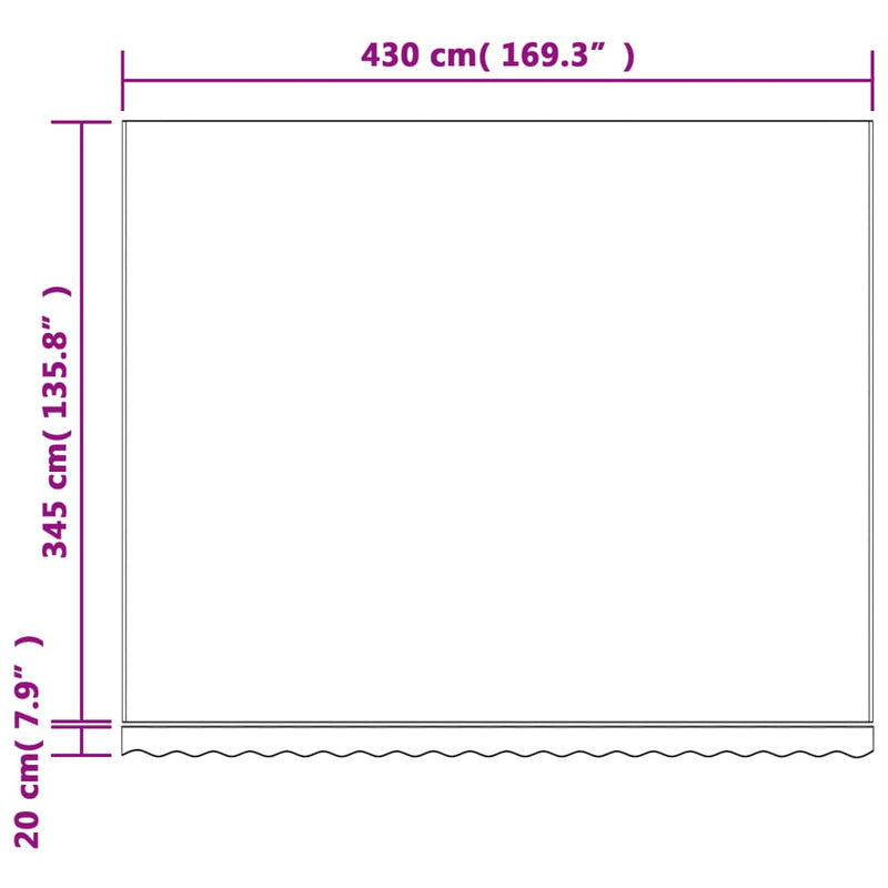 vidaXL piros és fehér csíkos pótszövet napellenzőhöz 4,5x3,5 m